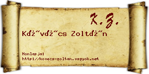Kövécs Zoltán névjegykártya