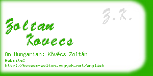 zoltan kovecs business card