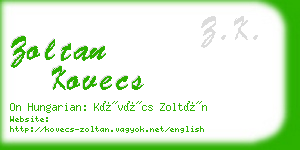 zoltan kovecs business card
